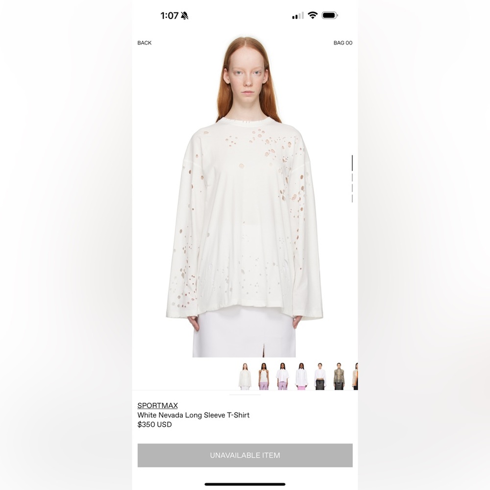 SPORTMAX white Nevada long sleeve tshirt